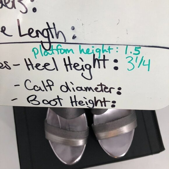 Via Uno Silver metallic  crossed ankle wrap platform wedge sandals size 9 - Picture 9 of 12